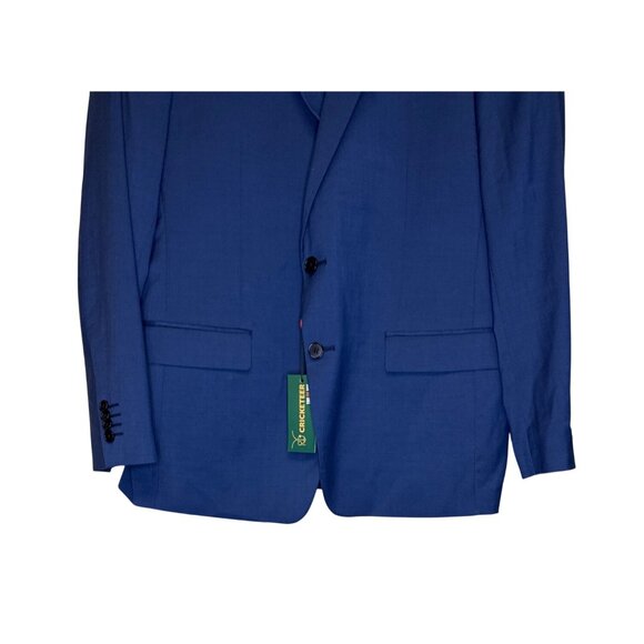 Cricketeer Dallas Men's Blazer Wool Blend Slim Fit Solid Blue Lined 44R NWT - Picture 3 of 13